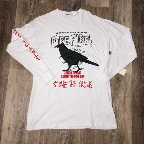 AGOLDE Stone The Crows White T-shirt Dress Small NWT - Picture 4 of 9